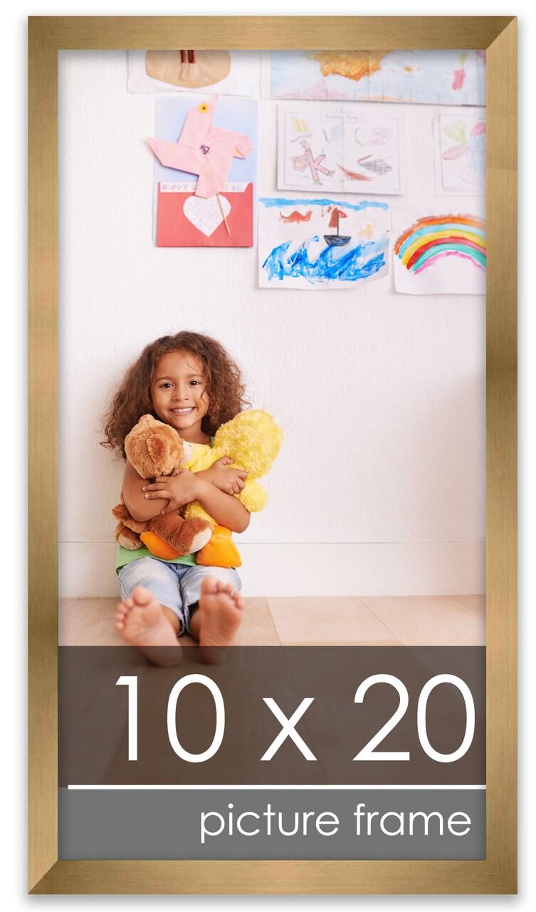 10x20 Solid Wood Picture Frame with UV-Resistant Acrylic & Acid-Free Backing, Available in 6 Finishes: Matte Black, Matte White, Metallic Bronze, Silver, Natural Wood Grain & Mahogany